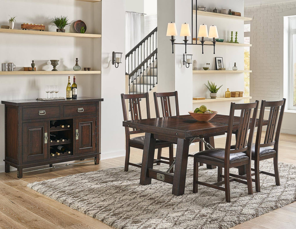 Rustic Mahogany Trestle Table V1067