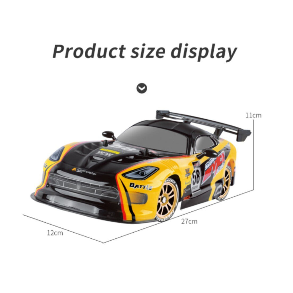Yellow 4WD Remote Control Drift Car with 2 Batteries U223