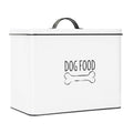 White Metal Dog Food Storage Container with Lid V564