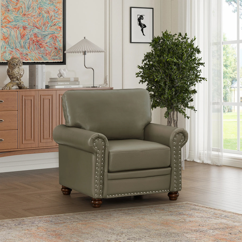 Grey Faux Leather Single Seat Sofa Chair K460