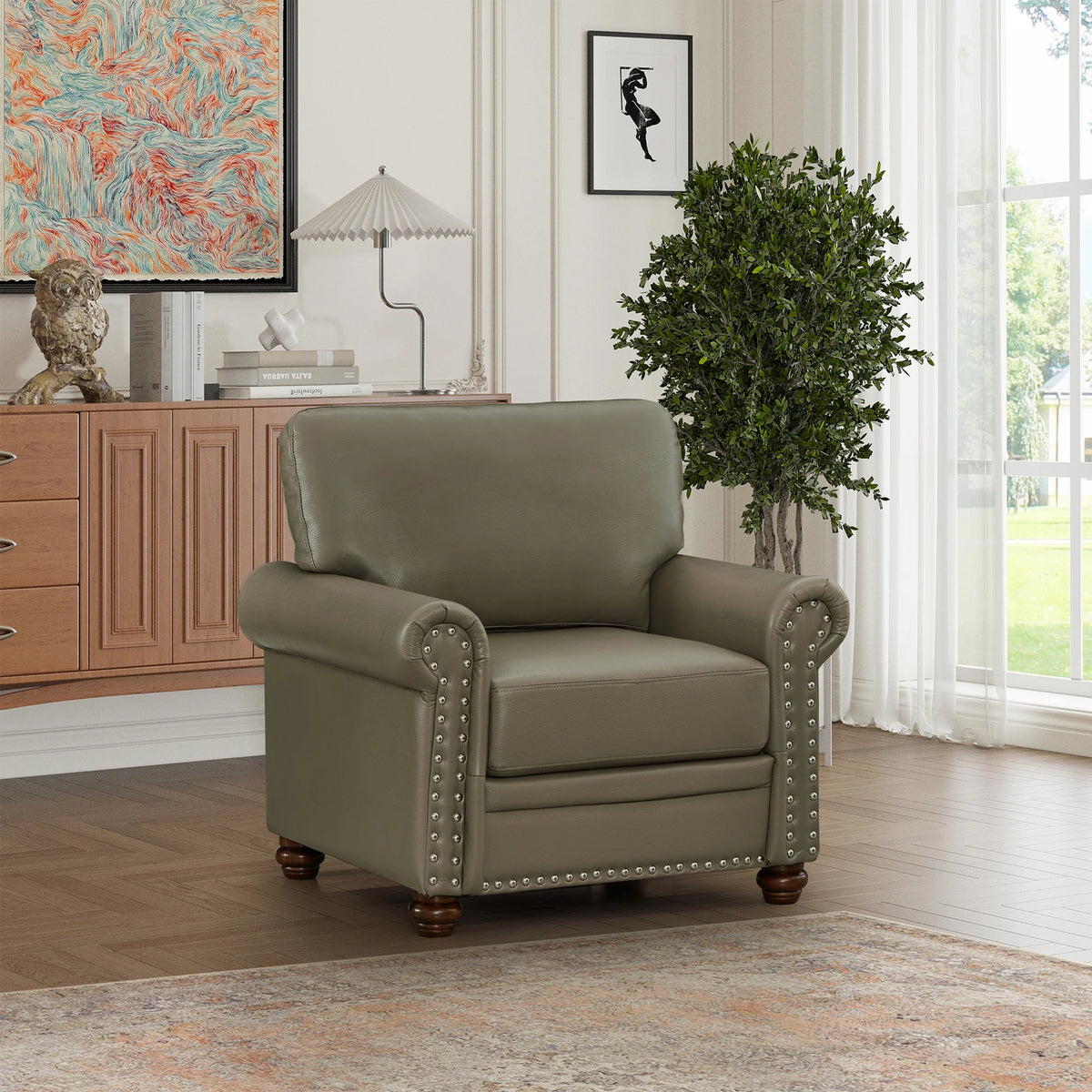 Grey Faux Leather Single Seat Sofa Chair K460