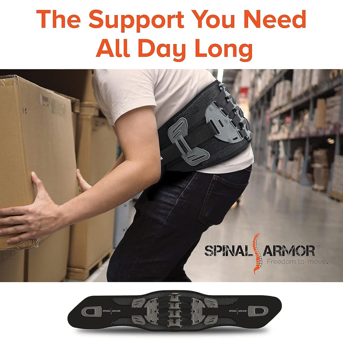 Breathable Adjustable Lumbar Support Back Brace S550646