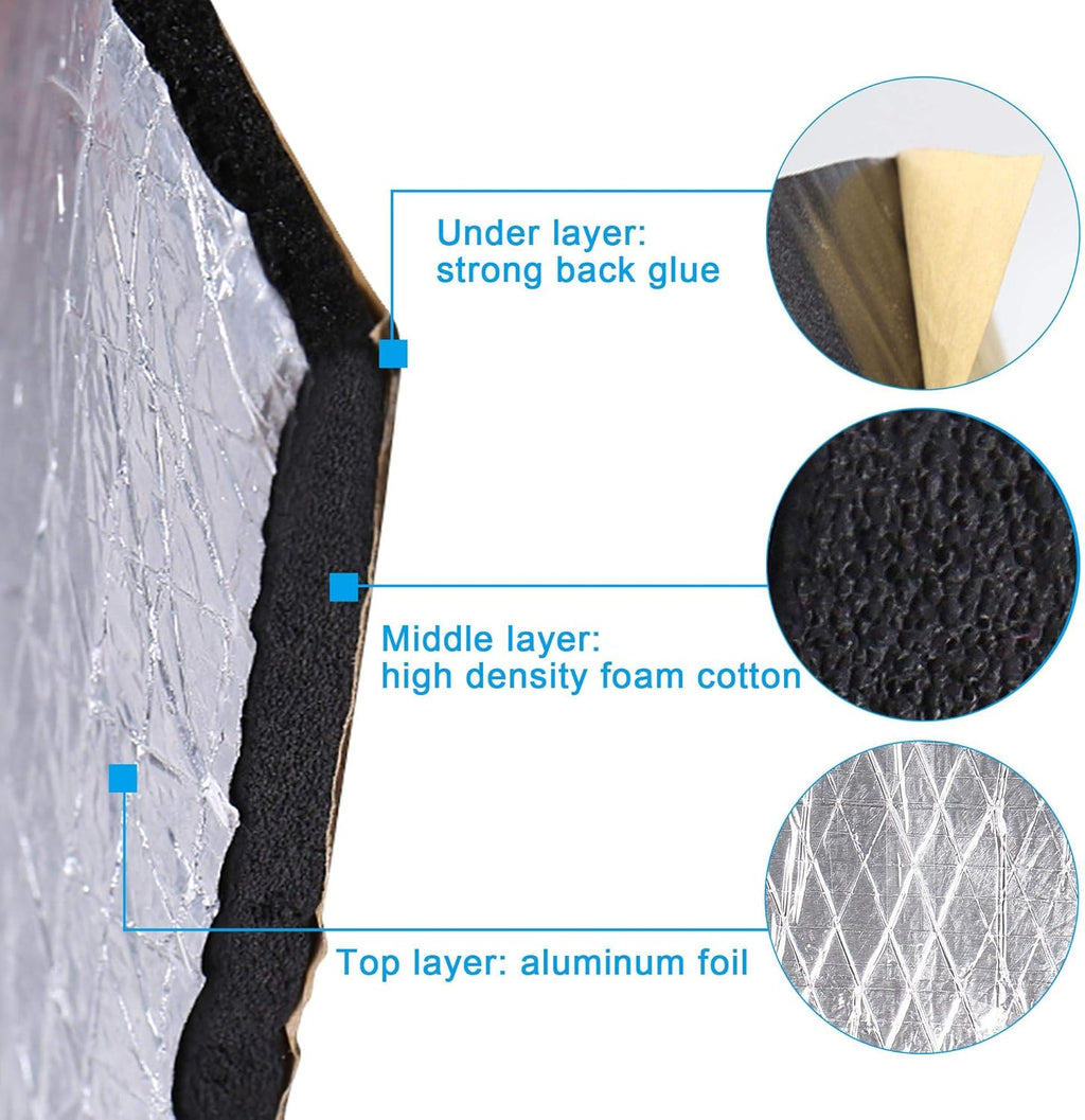 18pcs 10mm Car Sound Deadener Insulation Mat J272945