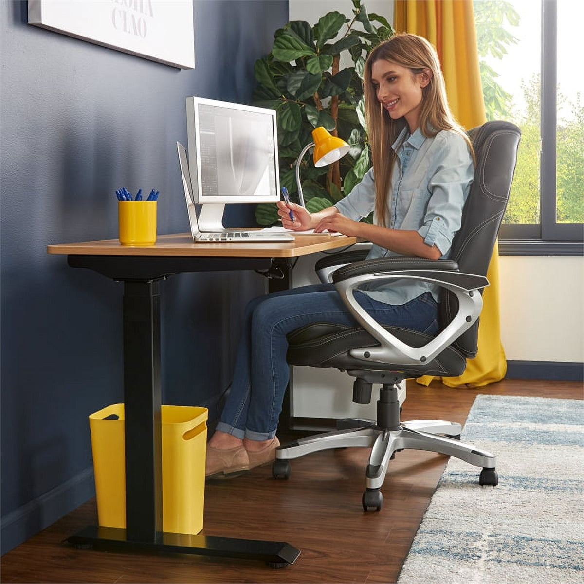 2-Piece Set with Standing Desk and Armless Task Chair E1524