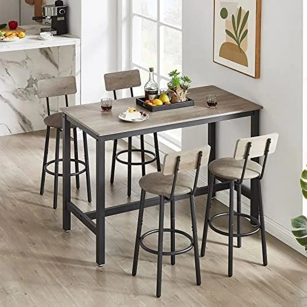 3-Piece Round Bistro Pub Dining Table and Chairs Set J972