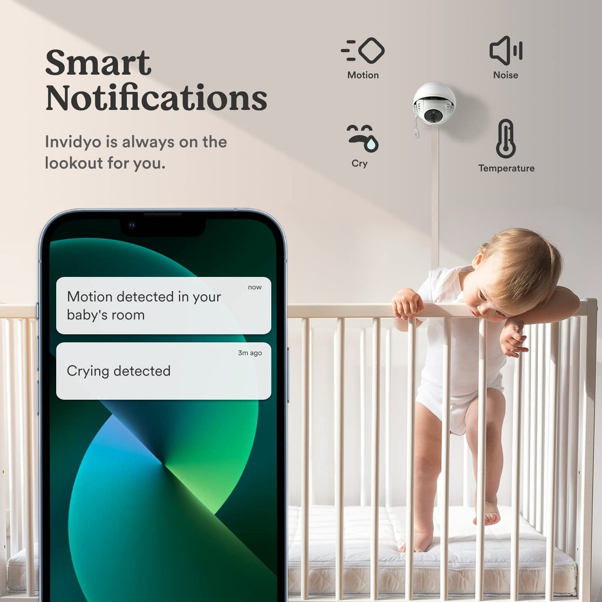 WiFi Baby Monitor with 1080P Full HD Camera, Night Vision, Two Way Talk, Temperature Sensor K230887
