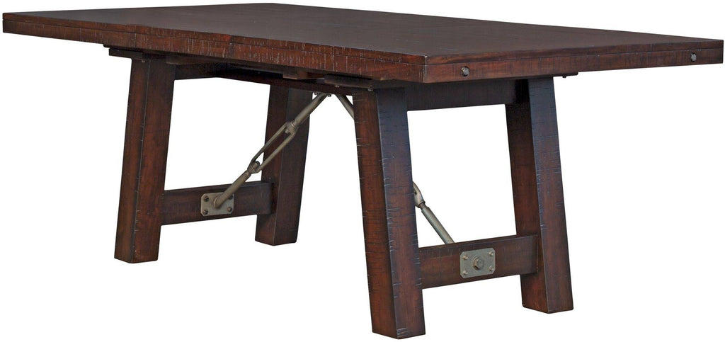 Rustic Mahogany Trestle Table V1067