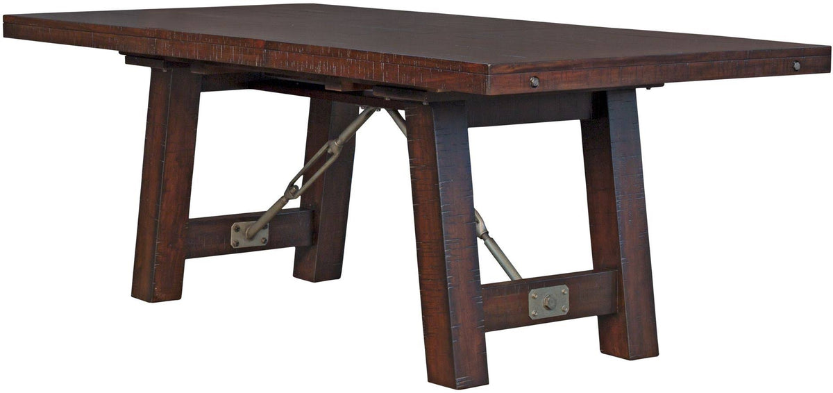 Rustic Mahogany Trestle Table V1067