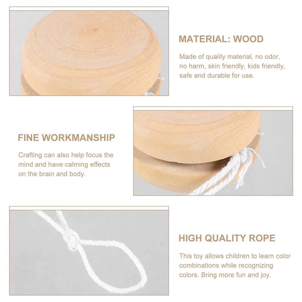 10 Pcs Unfinished Wood Yo-yo A625782