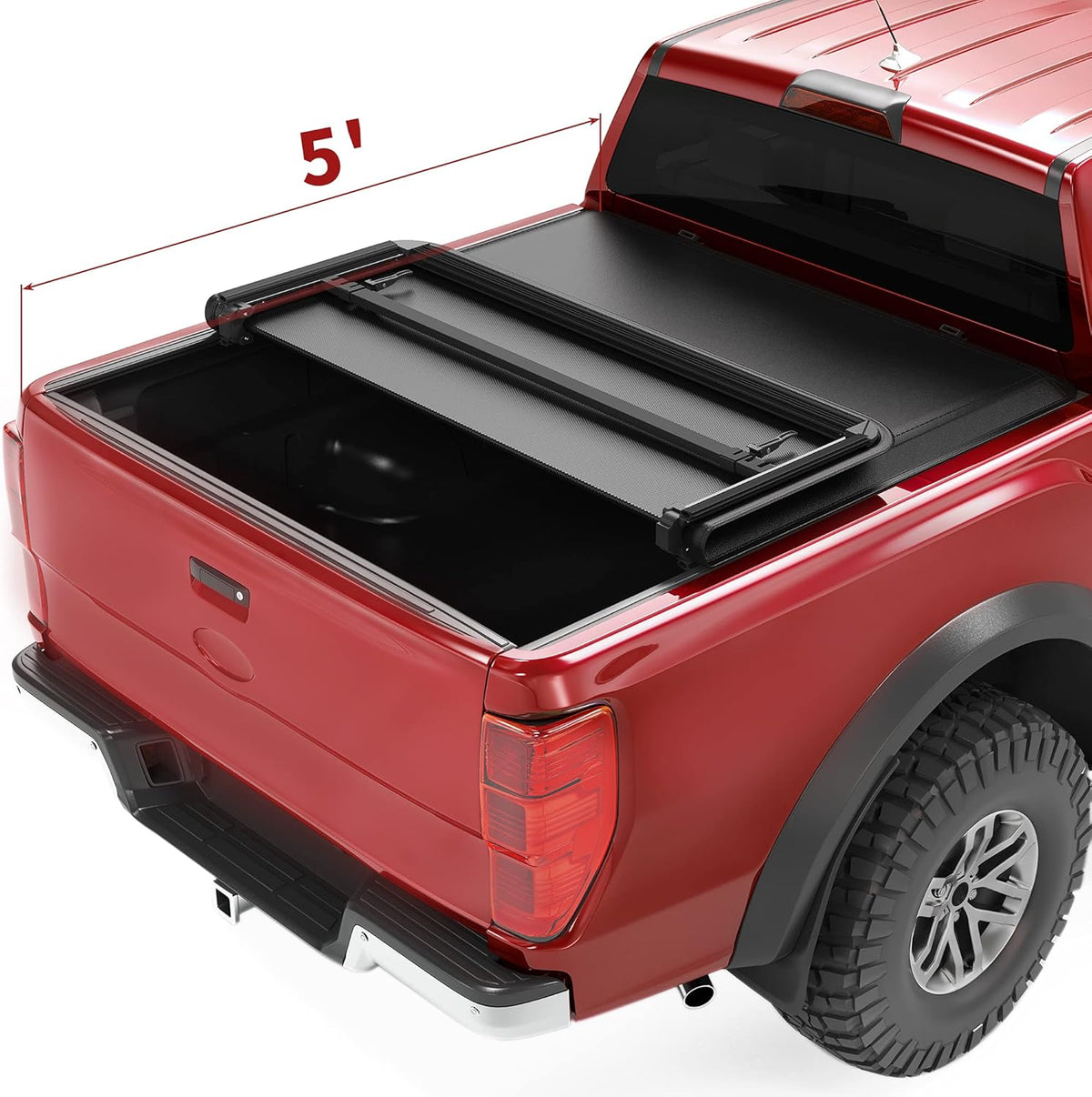 Truck Bed Tonneau Cover Soft Roll Up for Ford Ranger 5 Feet Bed R3677