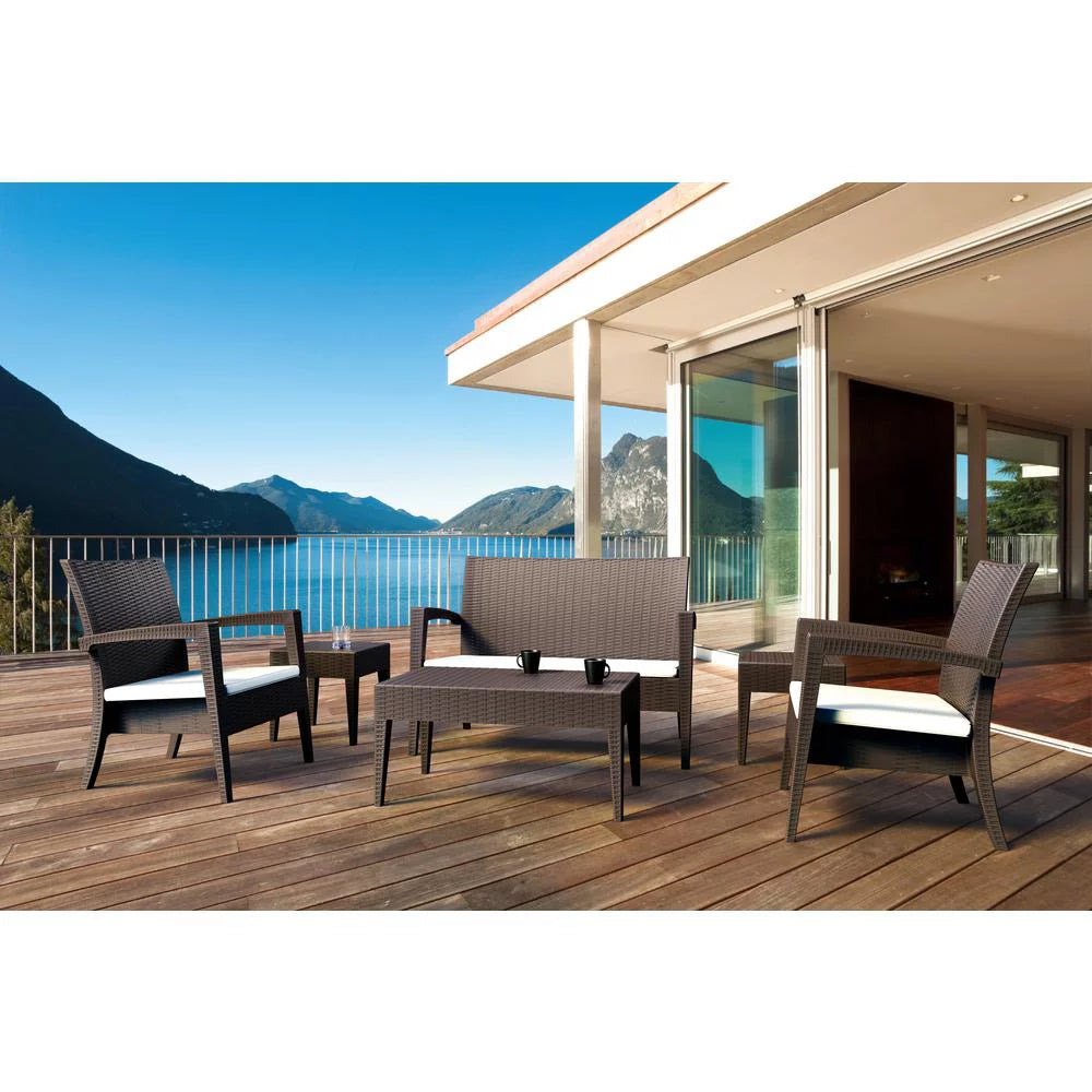 Brown Square Resin Side Table E34890