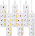 6 ft White Power Strip Surge Protector, 4 Outlets, Pack of 2 L674