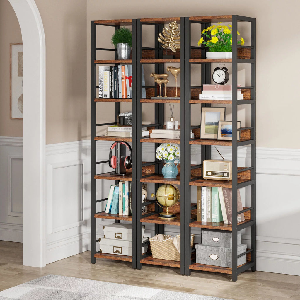 75" Tall Narrow 6 Tier Corner Bookshelf H8094