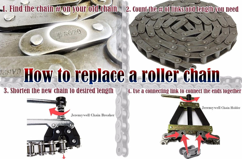 Stainless Steel Roller Chain 50 Feet with 5 Connecting Links Q2308