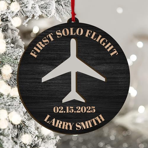 Wooden Airplane Christmas Tree Ornament K3408