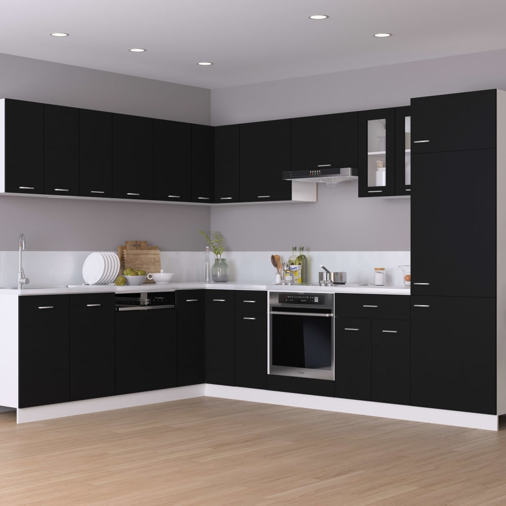 Black Engineered Wood Oven Cabinet I5130