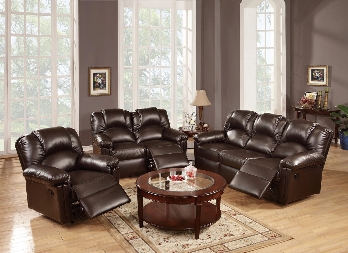Brown Bonded Leather Glider Recliner Chair I42695