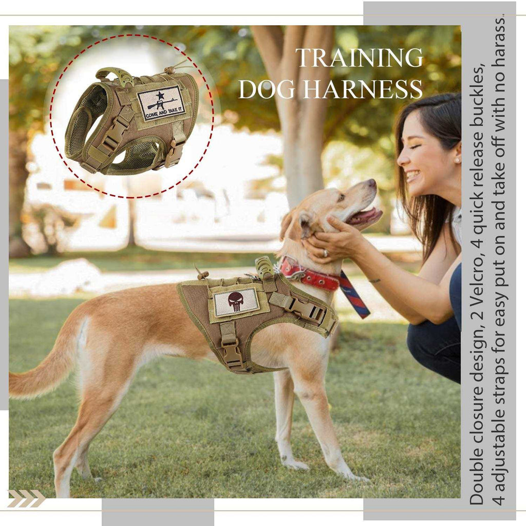 Adjustable MOLLE Dog Training Harness with Rubber Handle Z384898
