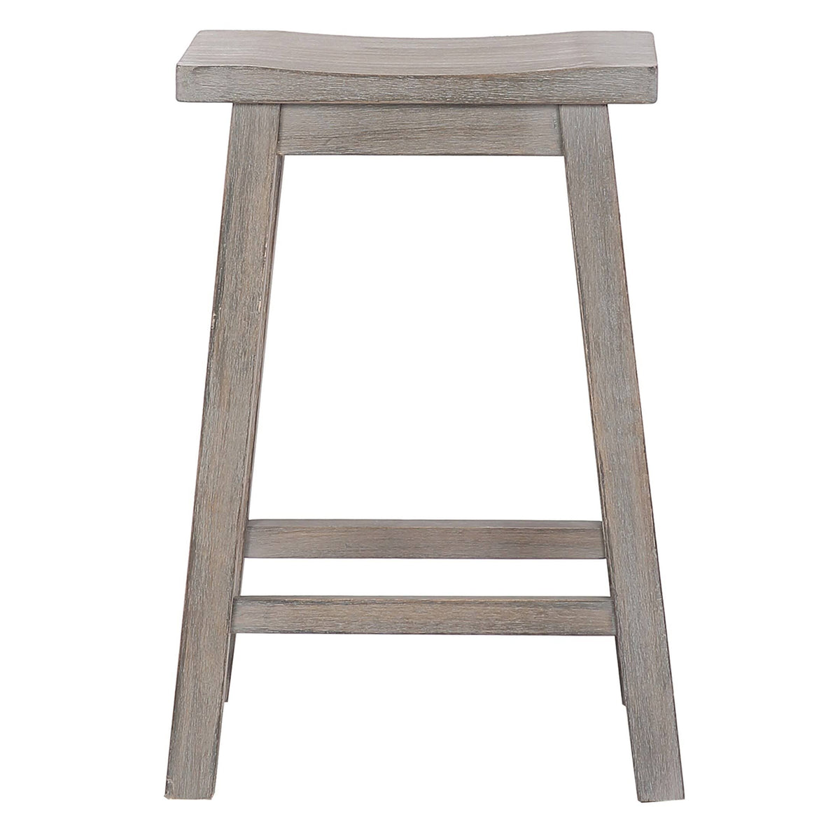 Solid Wood Saddle Counter Stool Open Gray A684