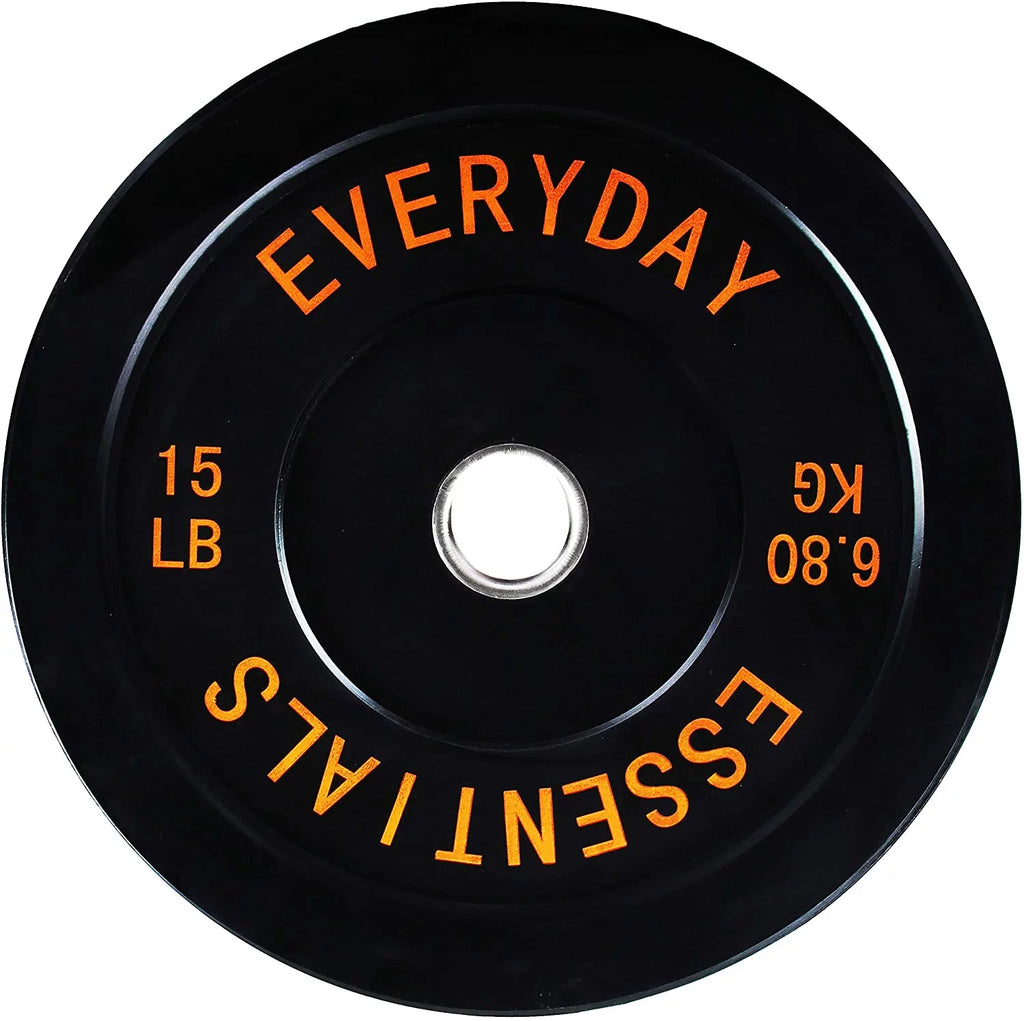 Olympic Bumper Plate Weight Plate Set with Steel Hub, Black, 210 lbs G59377