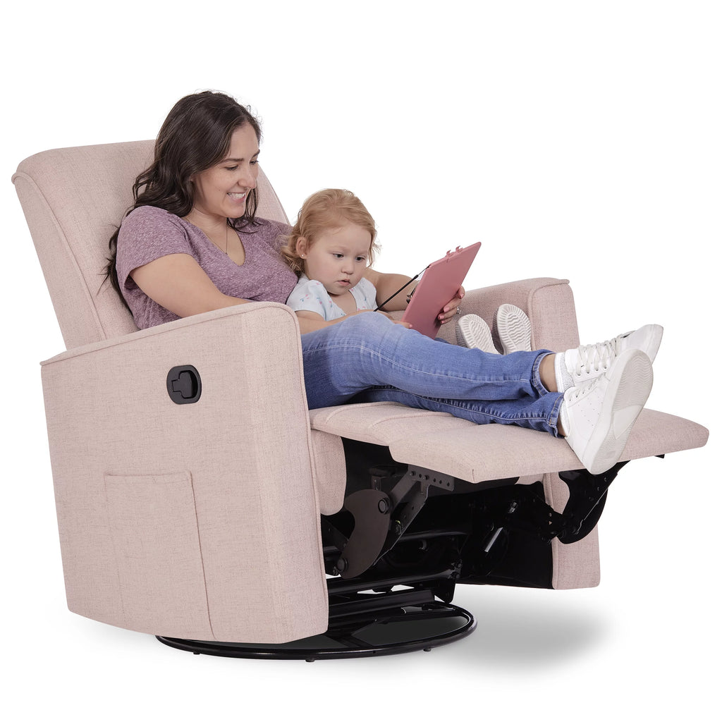 Rose Polyester Glider Recliner H80273