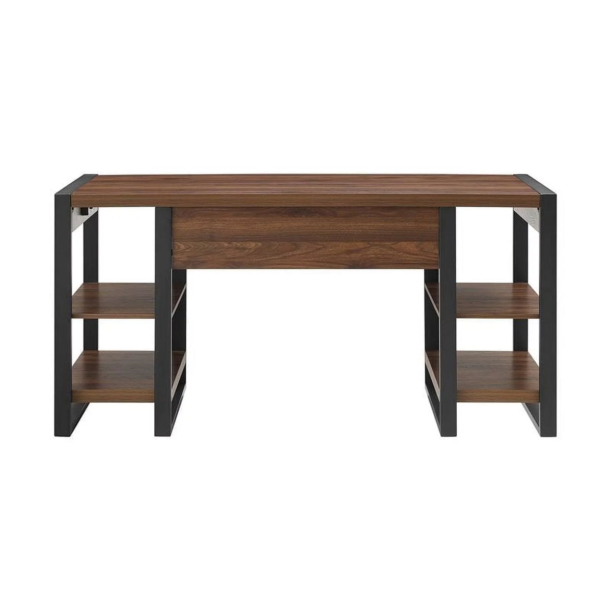 60" Industrial Wood Computer Desk in Dark Walnut Z653
