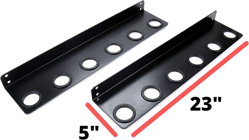 Black Powder Coated Steel Wall Mounted Tool Rack Pack of 2 Y9435