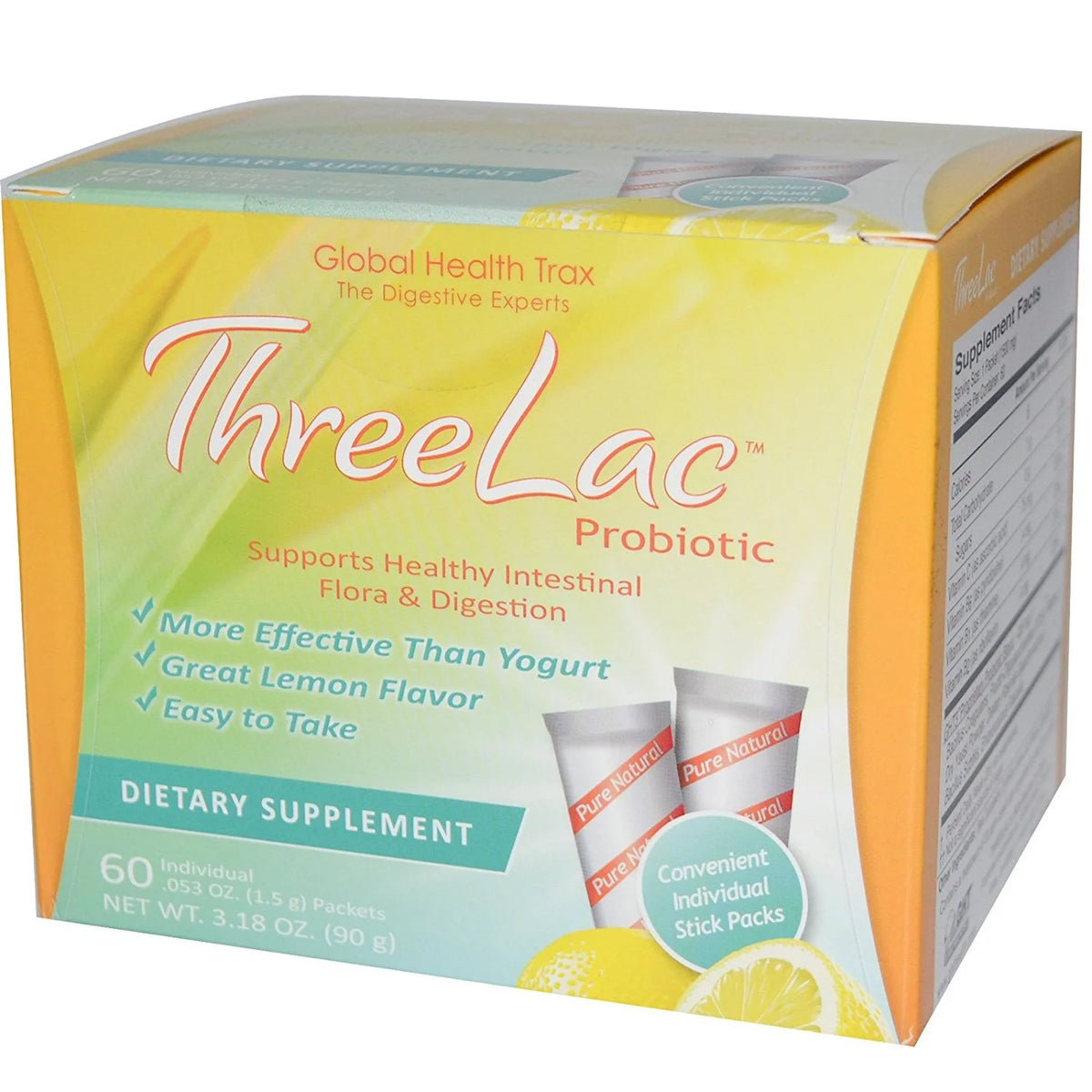 Probiotic Dietary Supplement Lemon Flavor 60 Packets M535
