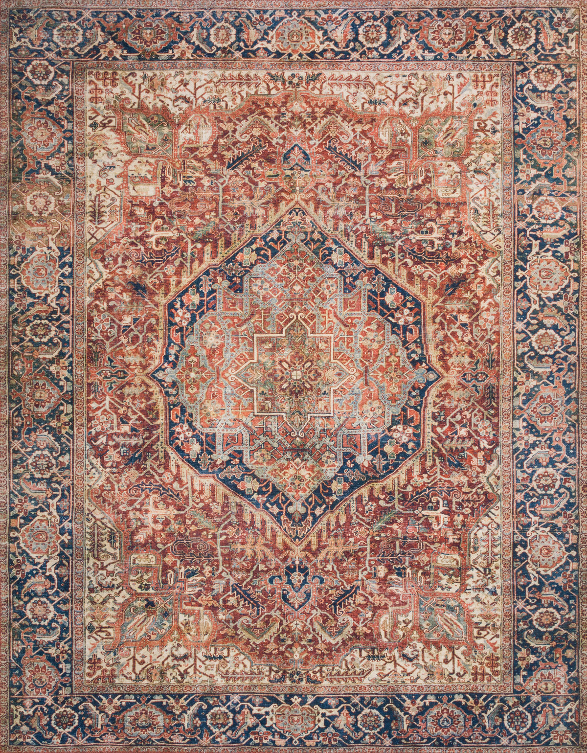 Red Navy 7'6 x 9'6 Rug J437
