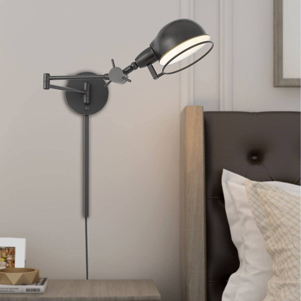 Swing Arm Wall Lamp with Adjustable Shade Dark Bronze T532