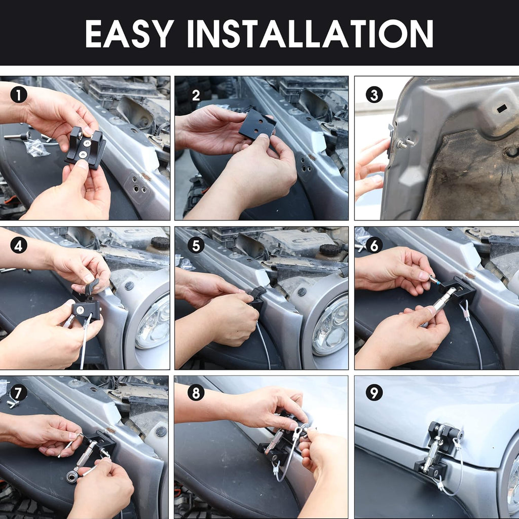 Aluminum Locking Hood Latch Kit for Jeep Wrangler JK E528231